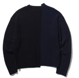ORDINARY PEOPLE(オーディナリーピープル) COLOR-TEXURE MIXED NAVY&BLACK SWEATER