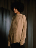 ORDINARY PEOPLE(オーディナリーピープル) COLOR-TEXURE MIXED IVORY&BEIGE SWEATER