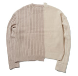 ORDINARY PEOPLE(オーディナリーピープル) COLOR-TEXURE MIXED IVORY&BEIGE SWEATER