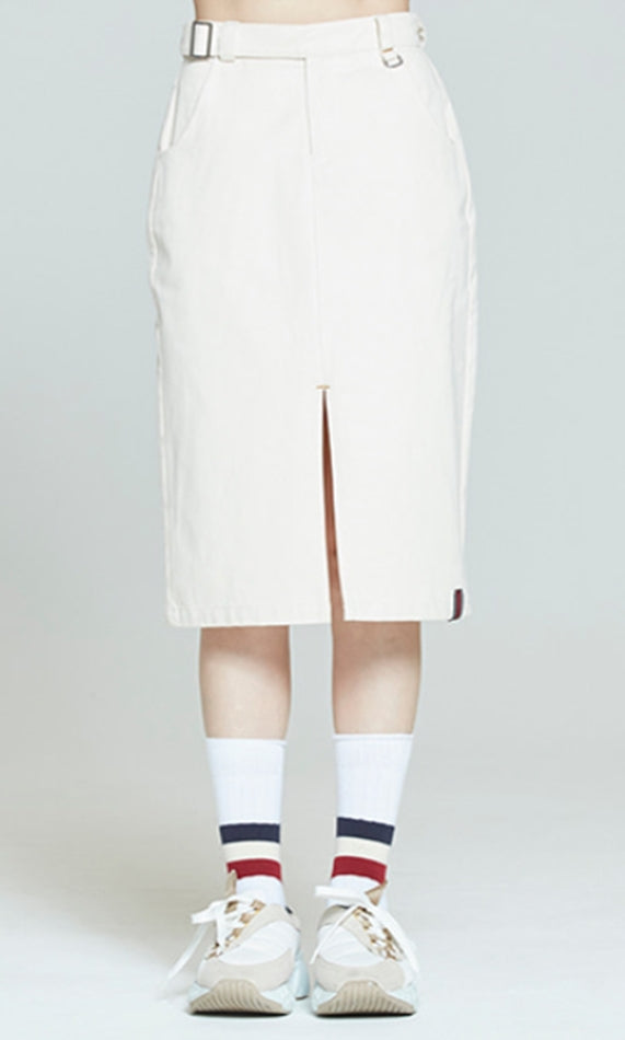 ロマンティッククラウン(ROMANTIC CROWN)    FRONT PLACKET SKIRT_OATMEAL