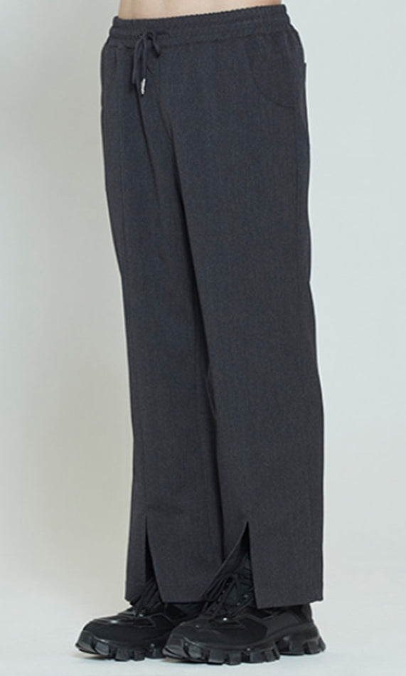 ロマンティッククラウン(ROMANTIC CROWN) PLACKET EASY SLACKS_CHARCOAL