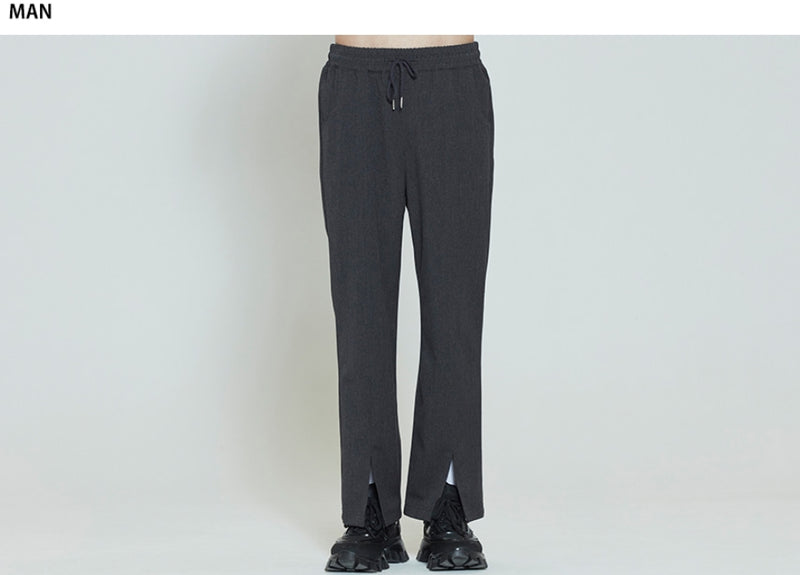 ロマンティッククラウン(ROMANTIC CROWN) PLACKET EASY SLACKS_CHARCOAL