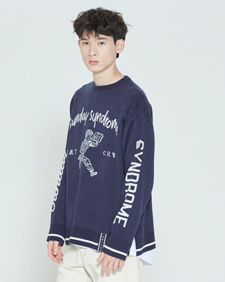 ロマンティッククラウン(ROMANTIC CROWN) SUNDAY NEWS BOY KNITWEAR_NAVY