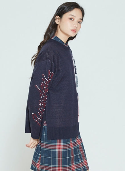 ロマンティッククラウン(ROMANTIC CROWN) LUGGAGE TAG KNITWEAR_NAVY