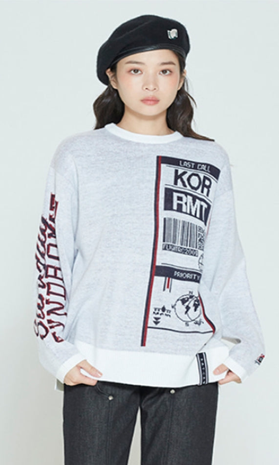 ロマンティッククラウン(ROMANTIC CROWN) LUGGAGE TAG KNITWEAR_WHITE