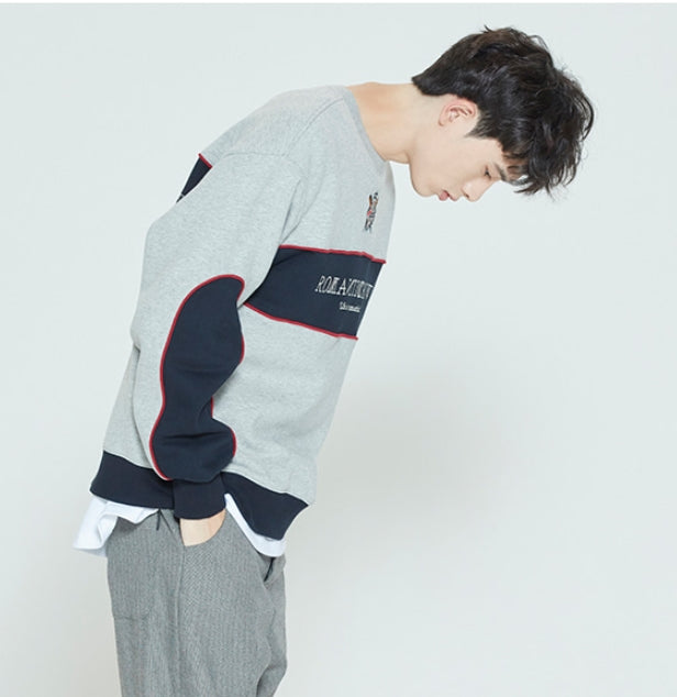 ロマンティッククラウン(ROMANTIC CROWN) PADDLING LOGO PIPING SWEATSHIRT_GREY