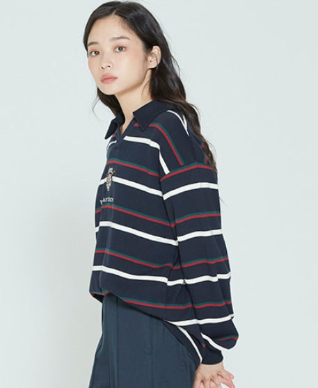 ロマンティッククラウン(ROMANTIC CROWN) PADDLING LOGO POLO SHIRT_NAVY