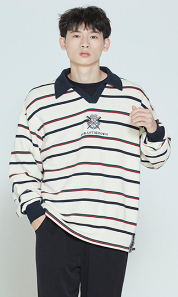 ロマンティッククラウン(ROMANTIC CROWN) PADDLING LOGO POLO SHIRT_OATMEAL