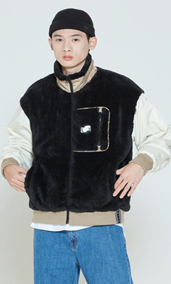 ロマンティッククラウン(ROMANTIC CROWN) COLOR SCHEME FLEECE JACKET_OATMEAL