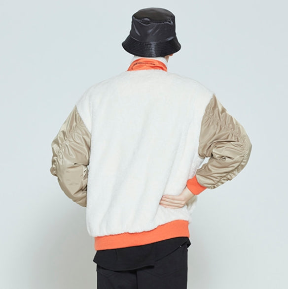 ロマンティッククラウン(ROMANTIC CROWN) COLOR SCHEME FLEECE JACKET_BEIGE