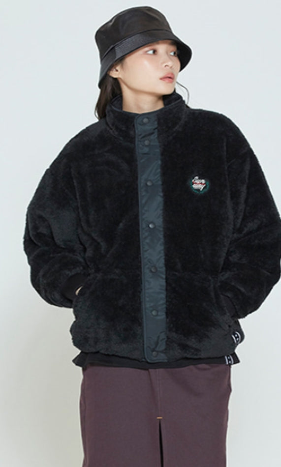 ロマンティッククラウン(ROMANTIC CROWN) BACK POCKET FLEECE JACKET_BLACK