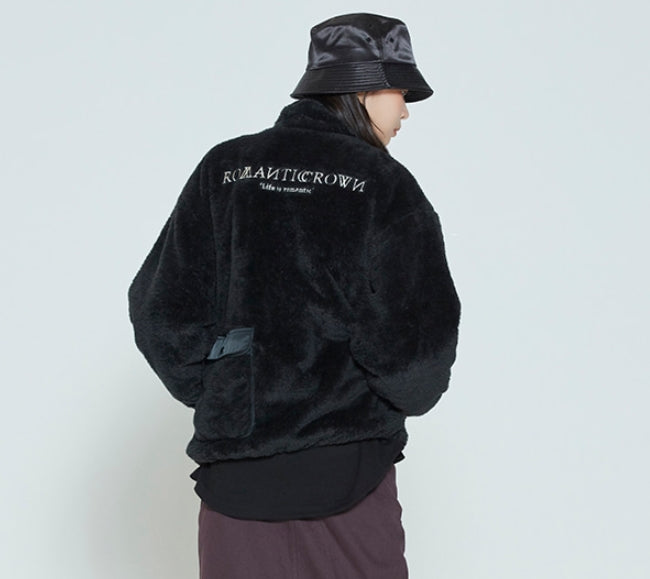 ロマンティッククラウン(ROMANTIC CROWN) BACK POCKET FLEECE JACKET_BLACK
