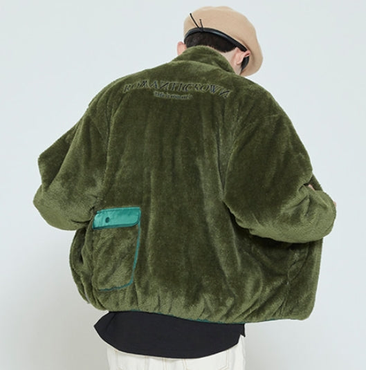 ロマンティッククラウン(ROMANTIC CROWN) BACK POCKET FLEECE JACKET_KHAKI