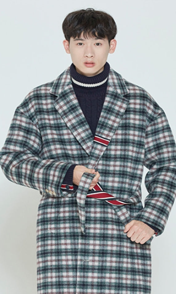 ロマンティッククラウン(ROMANTIC CROWN) CLASSIC CHECK WOOL COAT_OATMEAL