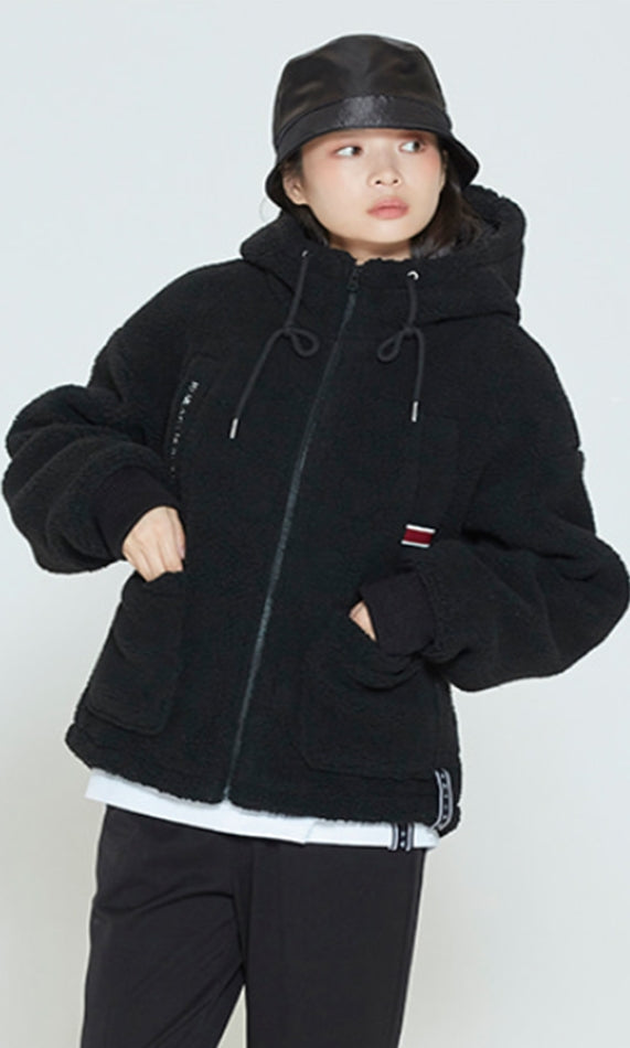 ロマンティッククラウン(ROMANTIC CROWN) HEAVY FLEECE HOODIE PARKA_BLACK