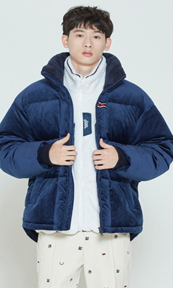 ロマンティッククラウン(ROMANTIC CROWN) VELVET DUCK DOWN PARKA_DARK BLUE