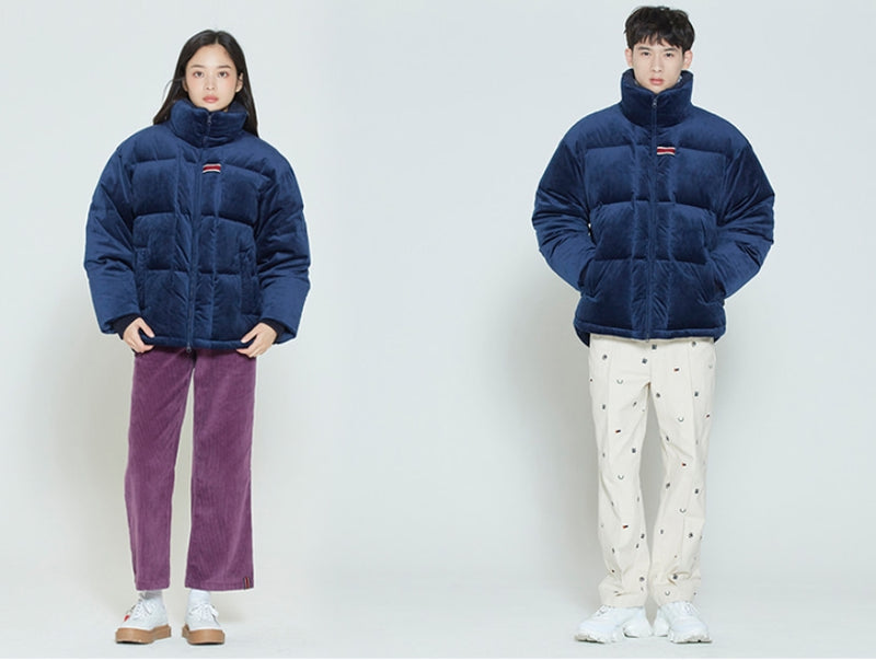 ロマンティッククラウン(ROMANTIC CROWN) VELVET DUCK DOWN PARKA_DARK BLUE