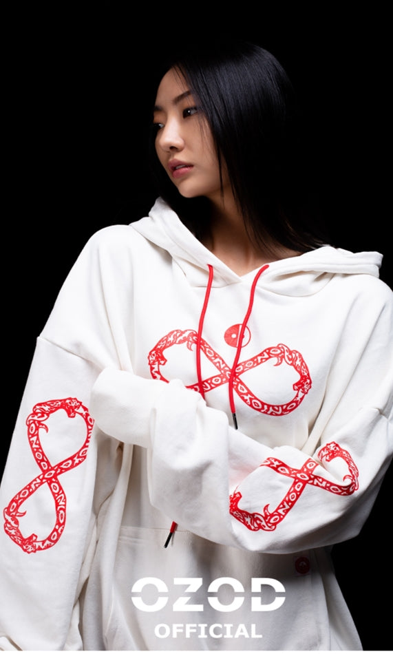 オージーオーディー(OZOD) snake hoody_white