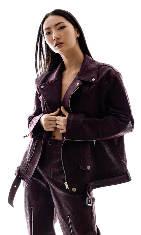 オージーオーディー(OZOD) phyton rider jacket_wine