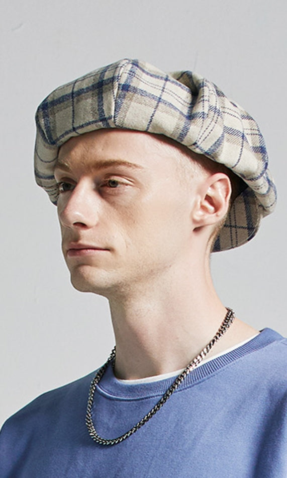 セイントペイン(SAINTPAIN) SP Muse Check Newsboy Hat-Beige