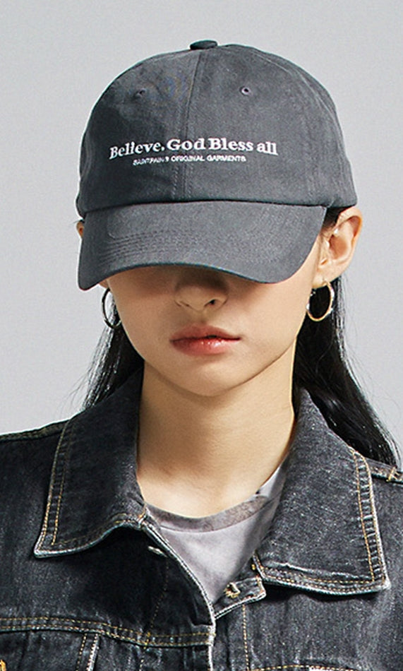 セイントペイン(SAINTPAIN) SP Believe Washing Ball Cap-Charcoal
