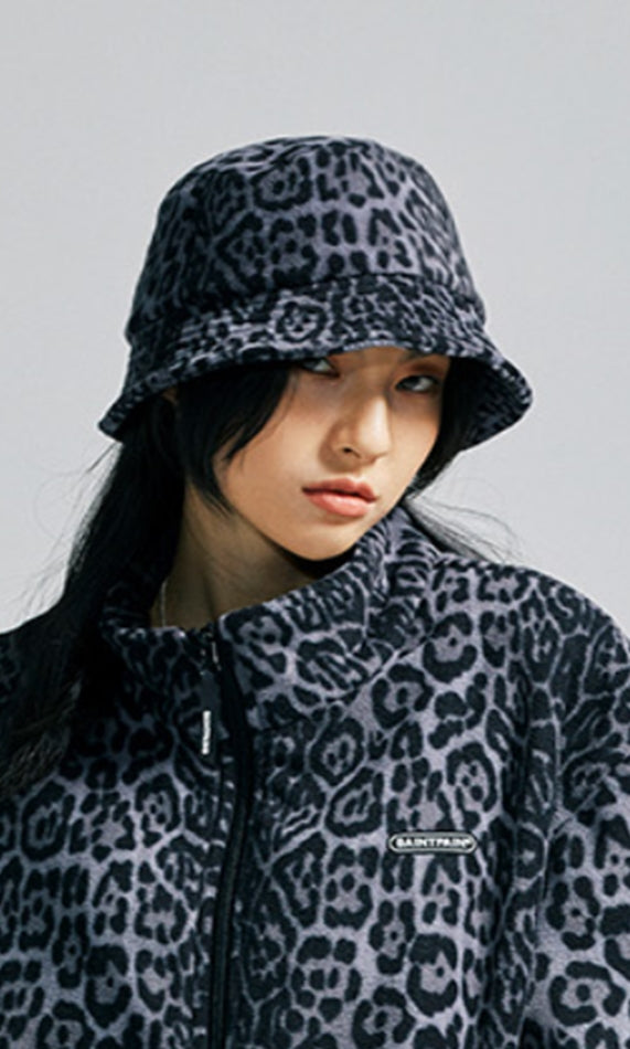 セイントペイン(SAINTPAIN) SP Leopard Fleece Bucket Hat-Gray