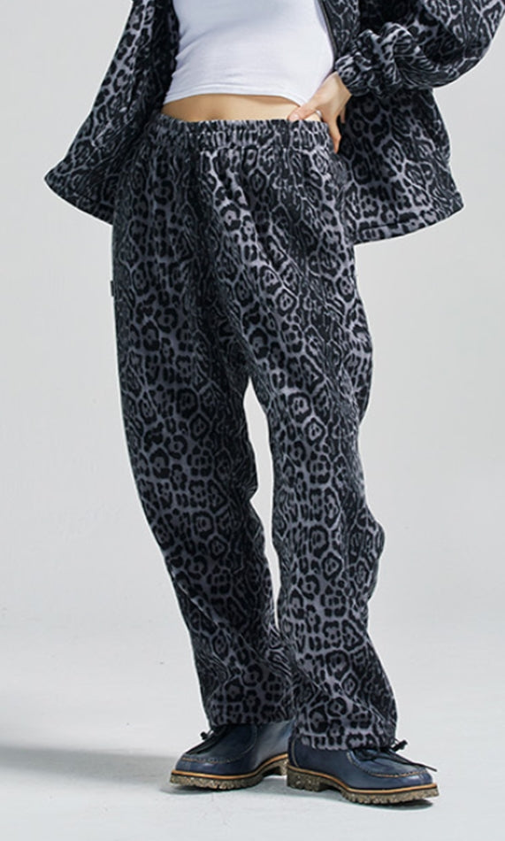 セイントペイン(SAINTPAIN) SP Leopard Fleece Pants-Gray