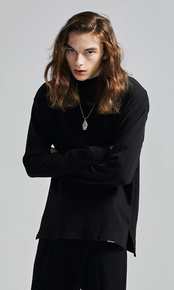 セイントペイン(SAINTPAIN) SP Over Fit MocNeck Sleeve-Black