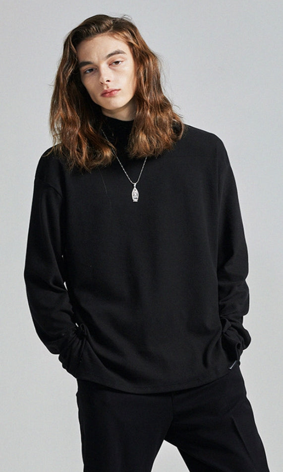 セイントペイン(SAINTPAIN) SP Over Fit MocNeck Sleeve-Black