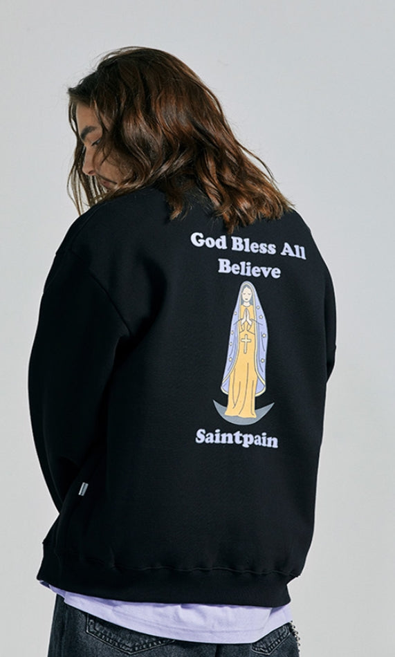 セイントペイン(SAINTPAIN) SP Our Lady Crew Neck-Black