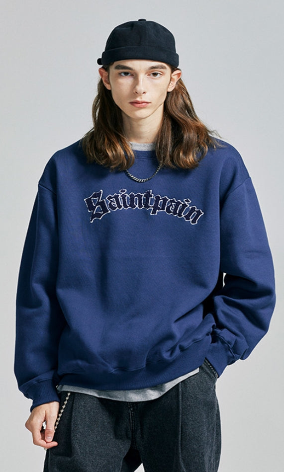 セイントペイン(SAINTPAIN) SP Arch Logo Crew Neck-Navy