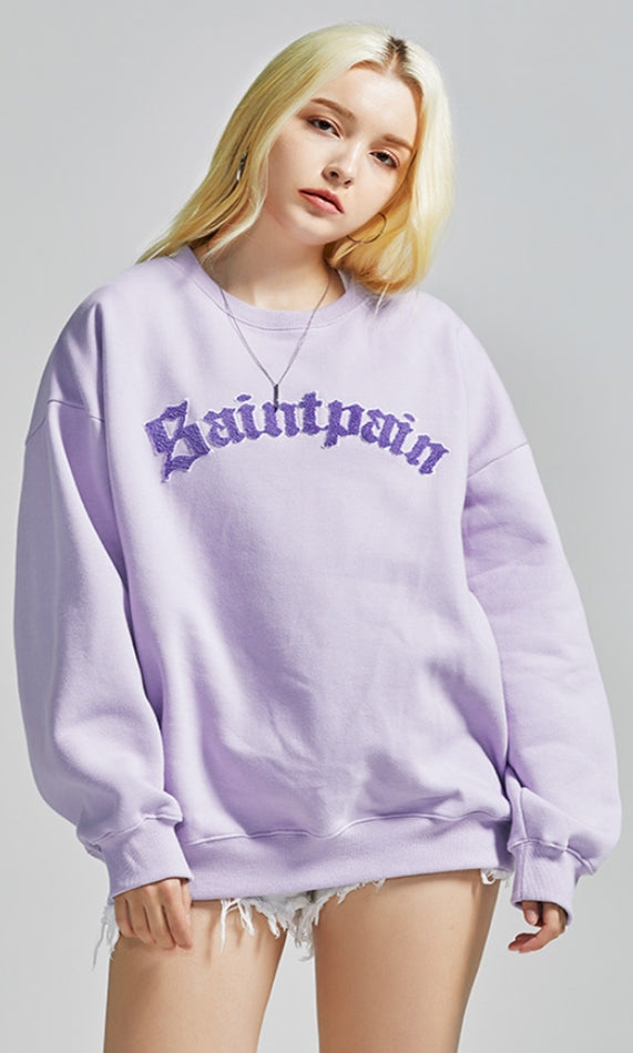 セイントペイン(SAINTPAIN) SP Arch Logo Crew Neck-Light Purple