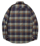 セイントペイン(SAINTPAIN)  SP Loose Fit Panel Check Shirts-Mint Brown