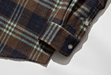 セイントペイン(SAINTPAIN)  SP Loose Fit Panel Check Shirts-Mint Brown