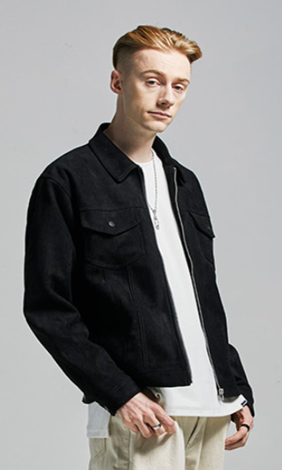 セイントペイン(SAINTPAIN) SP Suede Trucker Jacket-Black