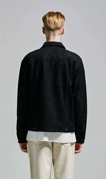 セイントペイン(SAINTPAIN) SP Suede Trucker Jacket-Black