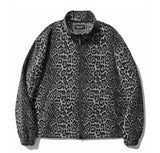 セイントペイン(SAINTPAIN) SP Leopard Fleece Zip Up Jacket-Gray