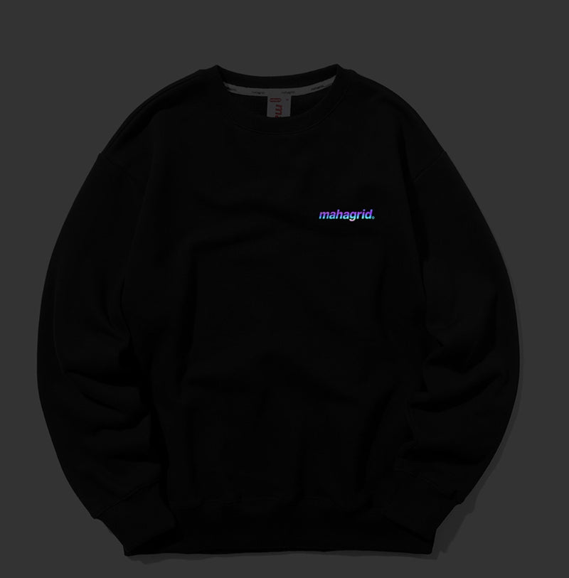 mahagrid (マハグリッド)  RAINBOW REFLECTIVE LOGO CREWNECK [BLACK]