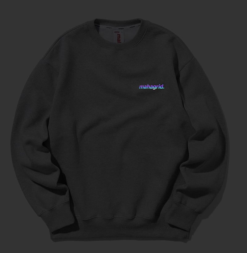 mahagrid (マハグリッド)  RAINBOW REFLECTIVE LOGO CREWNECK [GREY]