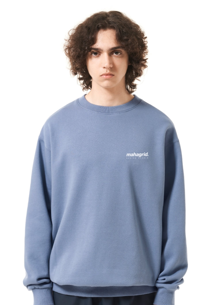 mahagrid (マハグリッド) ORIGIN LOGO CREWNECK [BLUE]