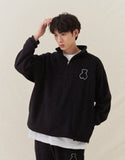 AQO_studiospace(アコスタジオスペース) AQO BEAR FLEECE HALF ZIP-UP BLACK