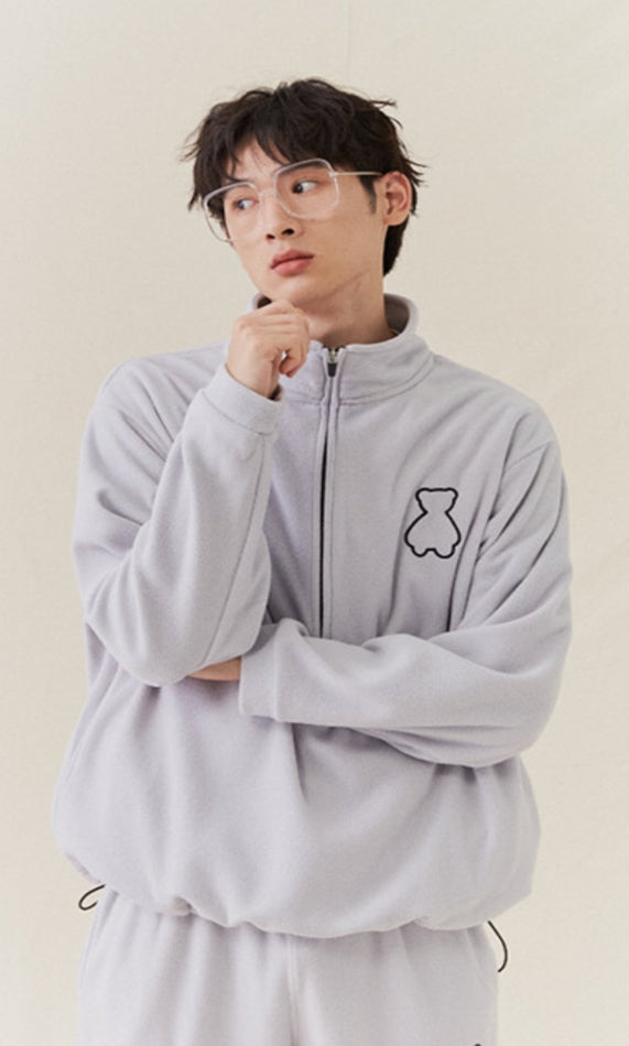 AQO_studiospace(アコスタジオスペース) AQO BEAR FLEECE HALF ZIP-UP GREY