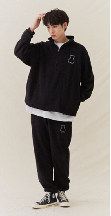 AQO_studiospace(アコスタジオスペース)  AQO BEAR FLEECE PANTS BLACK