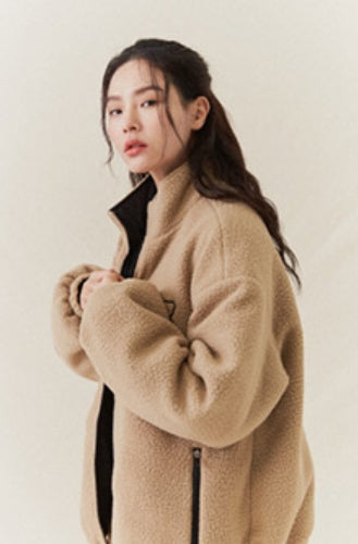 AQO_studiospace(アコスタジオスペース) AQO BEAR REVERSIBLE FLEECE JACKET BROWN