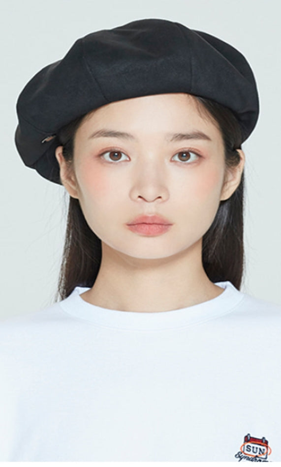 ロマンティッククラウン(ROMANTIC CROWN)  LAUREL LOGO SUEDE NEWS BOY CAP_BLACK