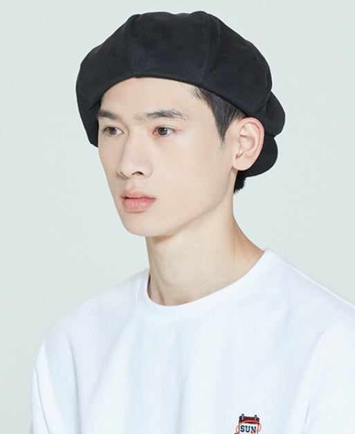ロマンティッククラウン(ROMANTIC CROWN)  LAUREL LOGO SUEDE NEWS BOY CAP_BLACK