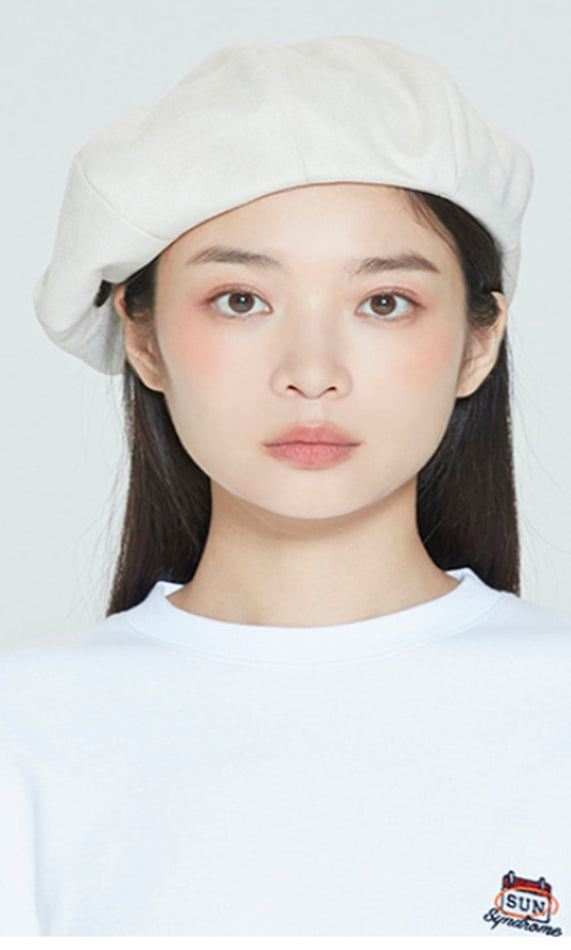 ロマンティッククラウン(ROMANTIC CROWN)  LAUREL LOGO SUEDE NEWS BOY CAP_OATMEAL