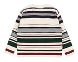 ロマンティッククラウン(ROMANTIC CROWN)  STRIPED RIBBED KNITWEAR_OATMEAL