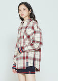 ロマンティッククラウン(ROMANTIC CROWN)  CROSS CHECK CUFFS SHIRT_OATMEAL