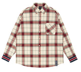 ロマンティッククラウン(ROMANTIC CROWN)  CROSS CHECK CUFFS SHIRT_OATMEAL